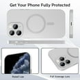 thumbnail image 3 of Magnetic case for iPhone 11 Pro Max Phone Case for Women, Matte Luxury Soft Metallic Luster Design with Camera Lens Protector, Compatible with Magsafe Case for iPhone 11 Pro Max 6.5"-Silver, 3 of 13