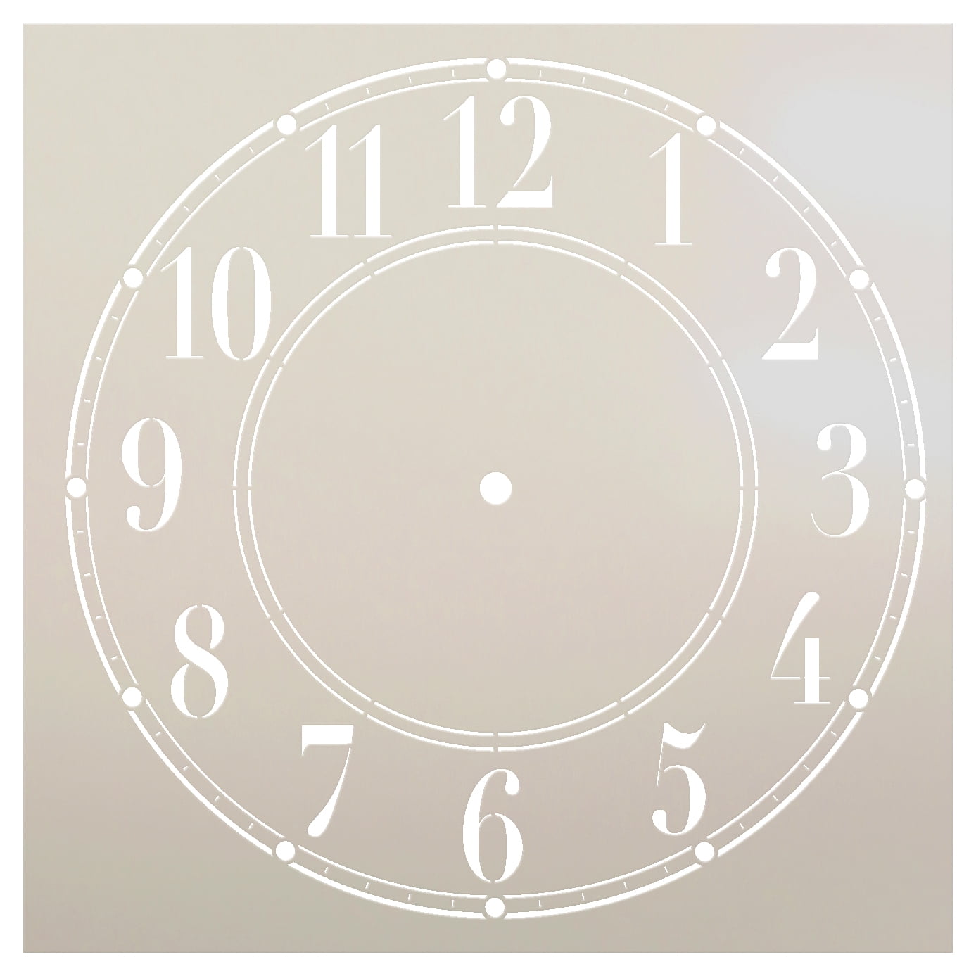 Schoolhouse Clock Stencil by StudioR12 Basic Style Clock Face Art Schoolhouse Clock Stencil by StudioR12 Basic Style Clock Face Art