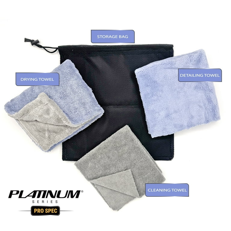 Platinum Series Pro Spec Car Cleaners Wash, Dry, & Detail Towel, 3