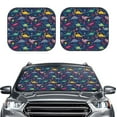 thumbnail image 2 of Haiem Dinosaur Flowers Car Windshield Sun Shade (2 Pieces) Foldable Windshield Sun Shade Car Accessories for Truck SUV Pickup-Medium, 2 of 7