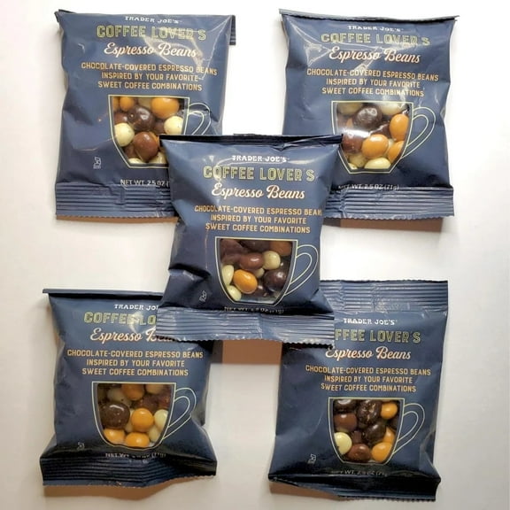 Trader Joe’s Coffee Lover’s Espresso Beans – Chocolate Covered, Sweet Coffee-Inspired Snack, 2.5 oz Bags (5-Pack)