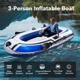 thumbnail image 3 of BN-LINK 3-Person Inflatable Boat Series with Seats, Inflatable Raft with a Pair of Deluxe Oars, High-Output Pump, Detachable Fishing Rod Holders, Fishing Boat for Ponds, Lakes, Rivers, 3 of 8