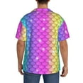thumbnail image 5 of Wukai Rainbow Scales2 Men's Casual Short-Sleeve Button Down Shirt - Lightweight Summer Dress Shirt for Daily Wear-3X-Large, 5 of 7