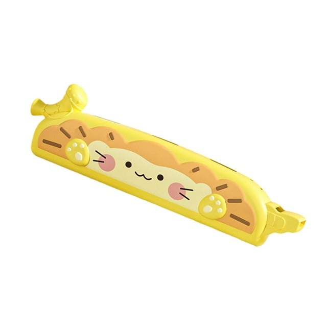 TISHITA Sifflet Compact Harmonica 32 Trous Dessin Animé 3 en 1 pour Classe Fête de Famille Jaune