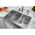 thumbnail image 3 of Undermount 32-7/8 in. 60/40 Bowl Apron Front 16 Ga. Stainless Steel Kitchen Sink, 3 of 3