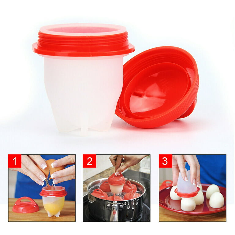 Egg Cooker - Hard Boiled Eggs Without The Shell, 6 Egg Cups,non Stick  Silicone Boiled Steamer