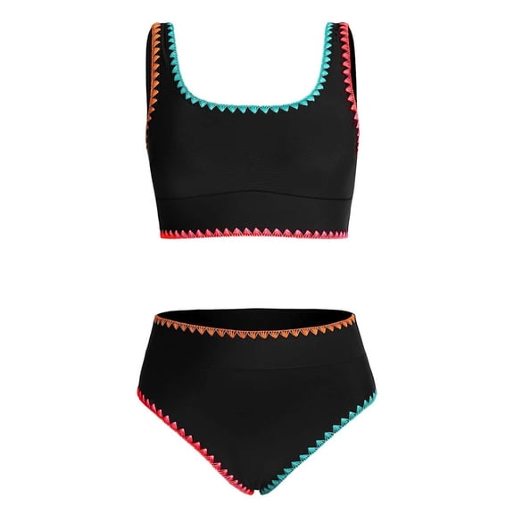Shadoumai Girls Two Piece Swimsuits For Kids Teen Bikini With Adjustable Ties And UPF Sun