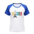 thumbnail image 4 of Rovga Girl Tops 2-3 Years Short Sleeve Cartoon Prints And Games Printed Raglan Shirt 3484 Round Neck Lightweight Daily Wear Blue, 4 of 4