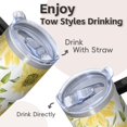 thumbnail image 4 of Sunflower 20oz Stainless Steel Tumbler with Handle and Straw – Insulated Travel Cup with Sliding Lid, 360° Full Wrap Printed Mug for Home, Outdoor & Sports Use, Foral, 4 of 6