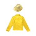 thumbnail image 3 of renvena Kids Boys Sequin Long Sleeve Button-Down Shirt Party Jacket Top with Hat Hip Hop Jazz Dance A Gold 9-10, 3 of 7