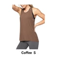 thumbnail image 3 of Soidarity Camiseta de yoga con espalda cruzada para mujer Activewear Workout Vest Leisure Sport Tank Top Uniforme atlético Café L Soidarity FS8604-11, 3 of 6