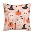 thumbnail image 2 of AuroraX Ghost Throw Pillow Covers Pink Halloween 18x18 Inch Decorative Pillow Covers Indoor Hypoallergenic Minimalist Pumpkin Cushion Cover Livingroom,Room Decor, 2 of 6