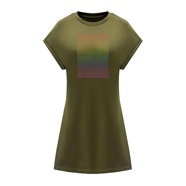 Vestido de verano para mujer, vestido sencillo de verano con cuello redondo para el trabajo, regalo del día de San Valentín M