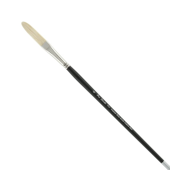Creative Mark Pro Stroke Premium White Chungking Hog Bristle Artist Paint Brush - Long Filbert # 6 - Natural Bristle Brush w/ Great Control Suitable for Oils, Watercolors, Acrylics, Alkyds, Caseins