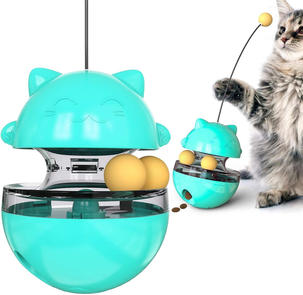 Pet Multifunctional Bowl, Cat Food Toy Bowl, Non-Tipping Interactive Ball  Cat Food Puzzle Feeder, Cat Food Puzzle Toys
