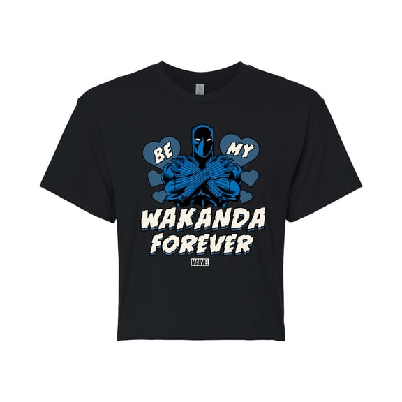 Marvel Black Panther - Valentine Be My Wakanda Forever - Juniors Cropped Graphic T-Shirt