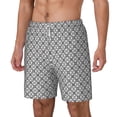 thumbnail image 2 of Uemuo Gray Plaid Pattern Mens Swim Trunks Quick Dry Board Shorts with Mesh Lining, Stretch Beach Shorts Quick Dry No-Chafing Board Shorts-3X-Large, 2 of 9