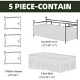 thumbnail image 6 of Daybed Cover Sets- Diamond Stitching Daybed Bedding Set, All Season Cozy Bedding with Bedskirt with Shams, Microfiber Filling, 5 Pieces, Olive-Green, 6 of 15