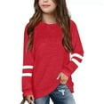 thumbnail image 2 of KONDYS Girls Long Sleeve T Shirt Children's Crew Neck Top Girls T Shirt Cute Cozy Beautiful Girls Tops, 2 of 5