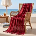 thumbnail image 5 of Lumtrix Fall Winter Scarf Solid Color Tassel Shawl Soft Lofty Feel 76.77 in Unisex Scarf Wrap A One Size, 5 of 5