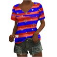 thumbnail image 2 of Fiudx Ofertas Flash Del Día Blusa Superior con Estampado de Manga Corta y Cuello En V, Cómoda E Informal, a La Moda para Mujer, 2 of 5