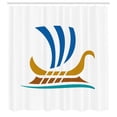 thumbnail image 2 of Ambesonne Odyssey Shower Curtain, Colorful Greek Ship Sign, 69"Wx70"L, Sea Green Ginger, 2 of 4