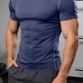 thumbnail image 7 of Jinhomg Men's Compression Shirts Short Sleeve Workout Gym T-Shirt Cool Running Tops Soft Comfy Base Layer Athletic Undershirts Sportswear Navy,XXXL, 7 of 7