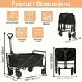thumbnail image 4 of 680 lbs Capacity Foldable Four-Wheel Travel Trolley Cart, Large All-Terrain Wheels, Heavy Duty Multi-Purpose Grocery Cart for Shopping, Sports, Camping, Black, Versatile Rolling Storage Cart, 4 of 11