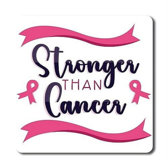 Magnet Me Up Stronger Than Cancer Breast Cancer Awareness Magnet Decal, 5x5 inch, Heavy Duty Automotive Magnet For Car Truck SUV Or Any Other Magnetic Surface