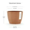 thumbnail image 2 of Ecopots Stockholm Mini Durable Modern Round Indoor/Outdoor Recycled Based Composite Flower Pot Planter, Terracotta Color, 6", 2 of 4