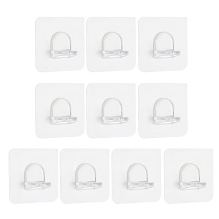 

Farfi 10Pcs Fixed Paste Hook Non-Perforated Good Load-Bearing Plastic Clear Shelf Support Bracket for Closet (6*6cm)