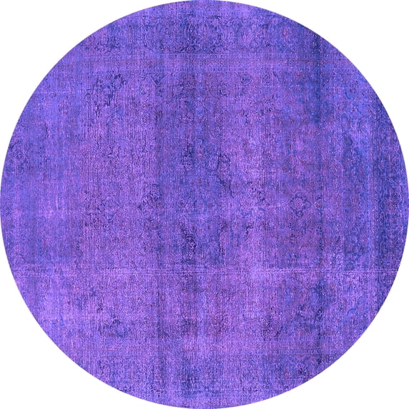 Ahgly Company Indoor Round Oriental Purple Industrial Area Rugs, 7' Round