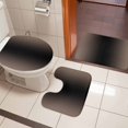 thumbnail image 4 of Brown Black Ombre Bath Mat 3 Piece Bathroom Rug Set, Modern Gradient Abstract Art Non Slip Bath Rug Contour Mat and Toilet Lid Cover, Absorbent Shower Mats Soft Bath Rugs and Mats Sets, 4 of 8