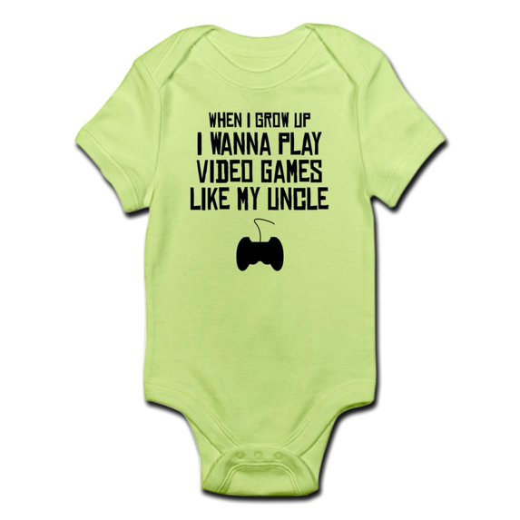 CafePress - Play Video Games Like My Uncle Body Suit - Baby Light Bodysuit