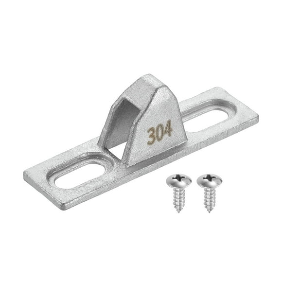 Sujetador de puerta corrediza, 2.4"x0.7" Cerradura de puerta corrediza de acero inoxidable 304, Plata