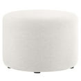 thumbnail image 2 of Callum Large 23" Round Woven Heathered Fabric Upholstered Ottoman, 2 of 8