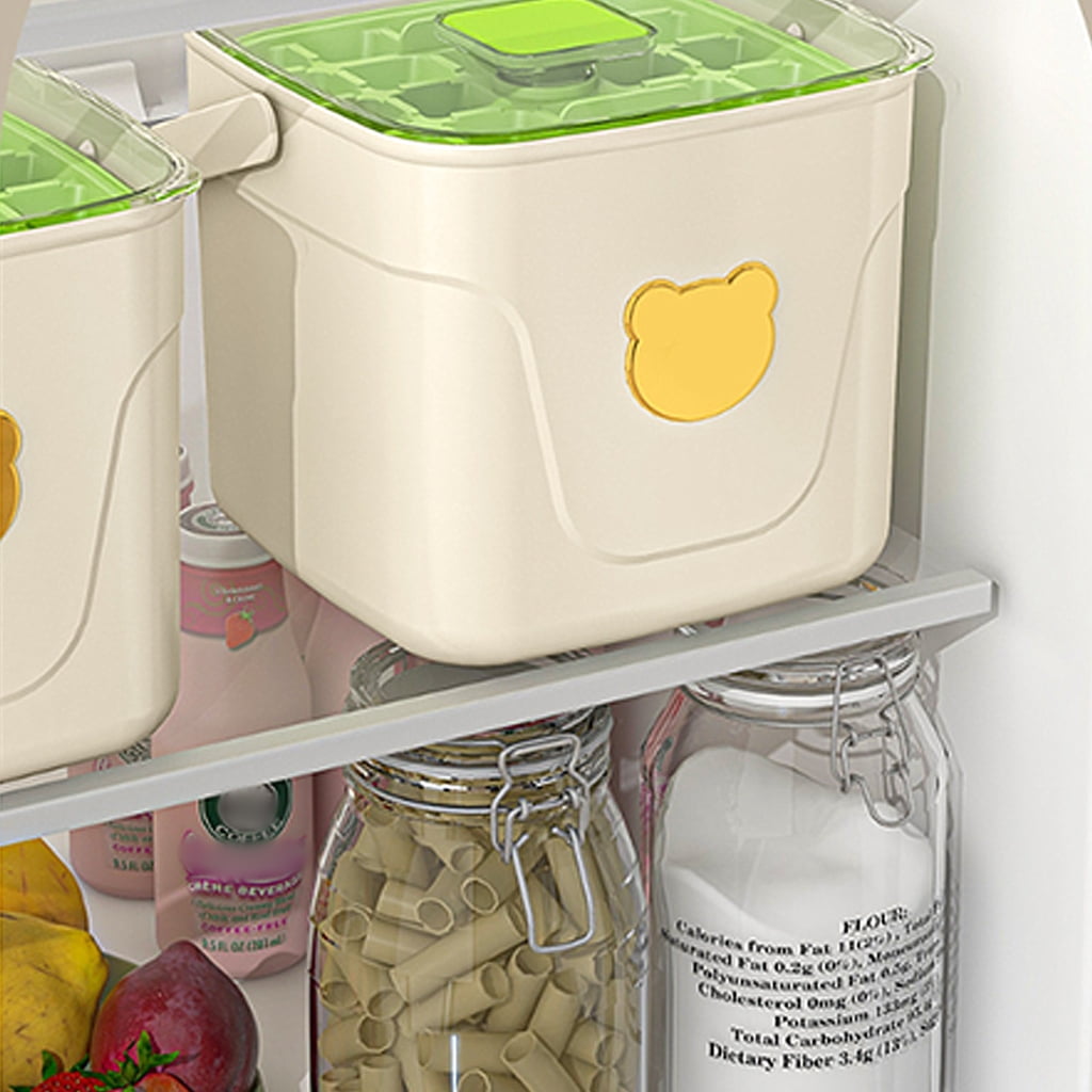 Pressing Ice Cubes Tray Mold Large Capacity Double-layer Ice Storage Container