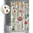 thumbnail image 4 of Mushroom Waterproof Fabric Shower Curtain, Vintage Botanical Spring Floral Farmhouse Shower Curtain for Bathroom Curtains Bathtubs Hotel Washable Shower Curtains with 12 Hooks Extra Long 72x96, 4 of 6