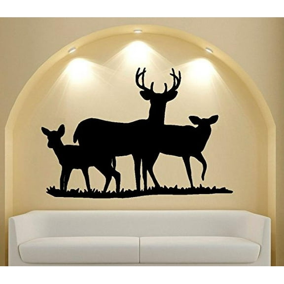 Deer Family #3 ~ WALL DECAL, HOME DECOR 20" X 29"