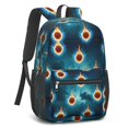 thumbnail image 2 of Basketball and Fire Teal Pattern 17" School Backpacks for Teens,Waterproof Oxford Fabric,S-Shape Padded Straps for School,Travel,Hiking,Camping, 2 of 6