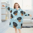 thumbnail image 5 of Wearable Blanket with Sleeves and Pocket Oversized Hooded Sweatshirt 3-14 YR Cartoon Dog Faces and Bones M, 5 of 7