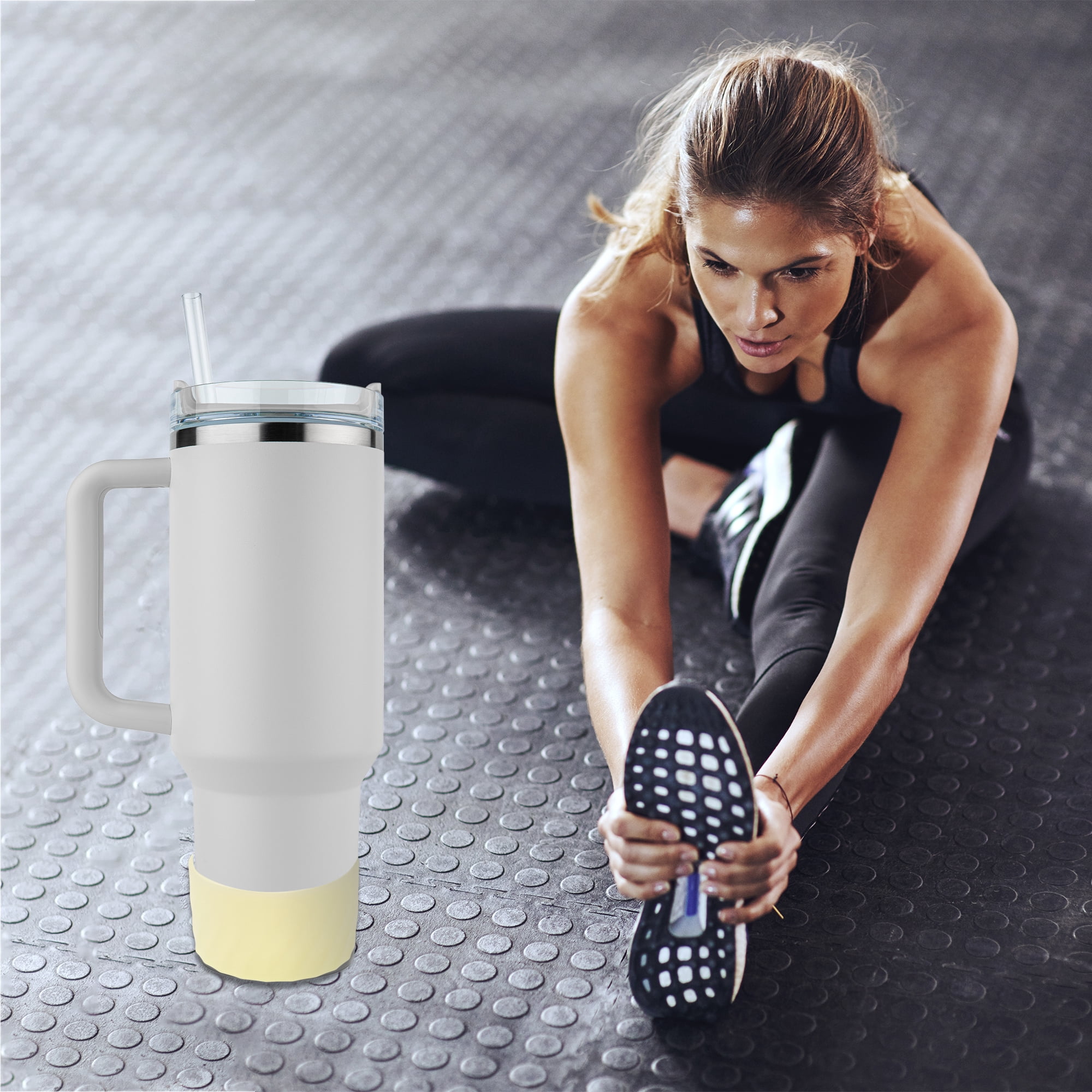 Unique Bargains Portable Fit for 40oz Water Bottle Boot Transparent Yellow