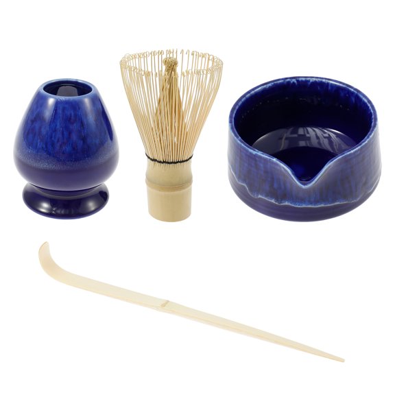 4 Pcs Matcha Set Complete Complete Matcha Tea Set Includes Matcha Bowl with Mouth Matcha Whisk and Holder Bamboo Scoop Practical Matcha Whisk Set for Matcha Tea Lovers