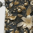 thumbnail image 3 of Designart "Floral Elegance In Golden Beige And Black II" Glam Blackout Curtain Single Panel, 3 of 4