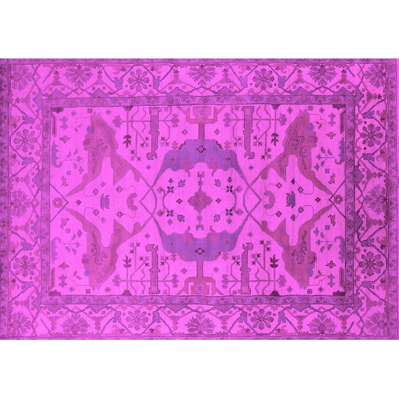 Ahgly Company Indoor Rectangle Oriental Pink Industrial Area Rugs, 5' x 8'