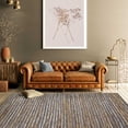 thumbnail image 2 of HomeRoots 486637 8 x 10 ft. Striped Handmade Leather Rectangle Area Rug, Fossil, 2 of 5