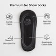 thumbnail image 3 of 18 Pairs Womens No Show Socks, Thin Low Cut Non Slip Invisible Liner Socks, 3 of 8