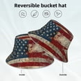thumbnail image 5 of Daiia American Flag1 Pattern Bucket Hat - Trendy Cotton Sun Hat for Beach, Golf, Fishing - Fun Outdoor Vacation Boonie for Men and Women, 5 of 9