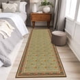 thumbnail image 4 of Runner Rug 2'x6', Boho Geometric Abstract Floral Washable Non-Slip Hallway Runner Rugs, Vintage Ethnic Flower Textured Bedside Rugs Floor Mats Carpet Runners for Kitchen Bathroom Laundry Room, 4 of 8