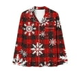 thumbnail image 3 of TIMIFIS Pyjamas de Noël pour Femmes - Ensembles de Pyjama pour Femmes 2 Pcs - Mode Décontractée à Carreaux, Haut à Manches Longues Boutonné et Pantalon, Ensembles de Pyjamas, 3 of 4